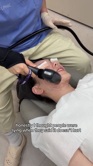 Joy (@blushedbyjoy) in a TikTok video about a sharper jawline at Delphic Clinic, Gangnam, tagged with titanium and ONDA lifting — K-pop idol jawline treatment explained