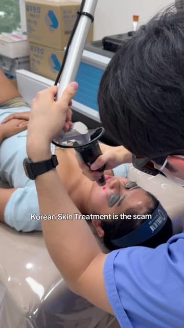 Suu Lae Yee (@suulysly) in a TikTok POV video of her skincare maintenance day at Delphic Clinic, Gangnam — what a skin care clinic in Korea offers