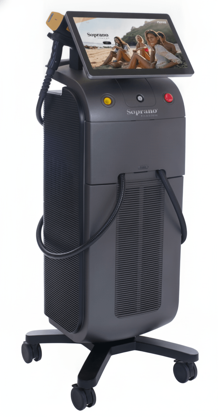The Soprano Titanium diode laser lifting device used at Delphic Clinic